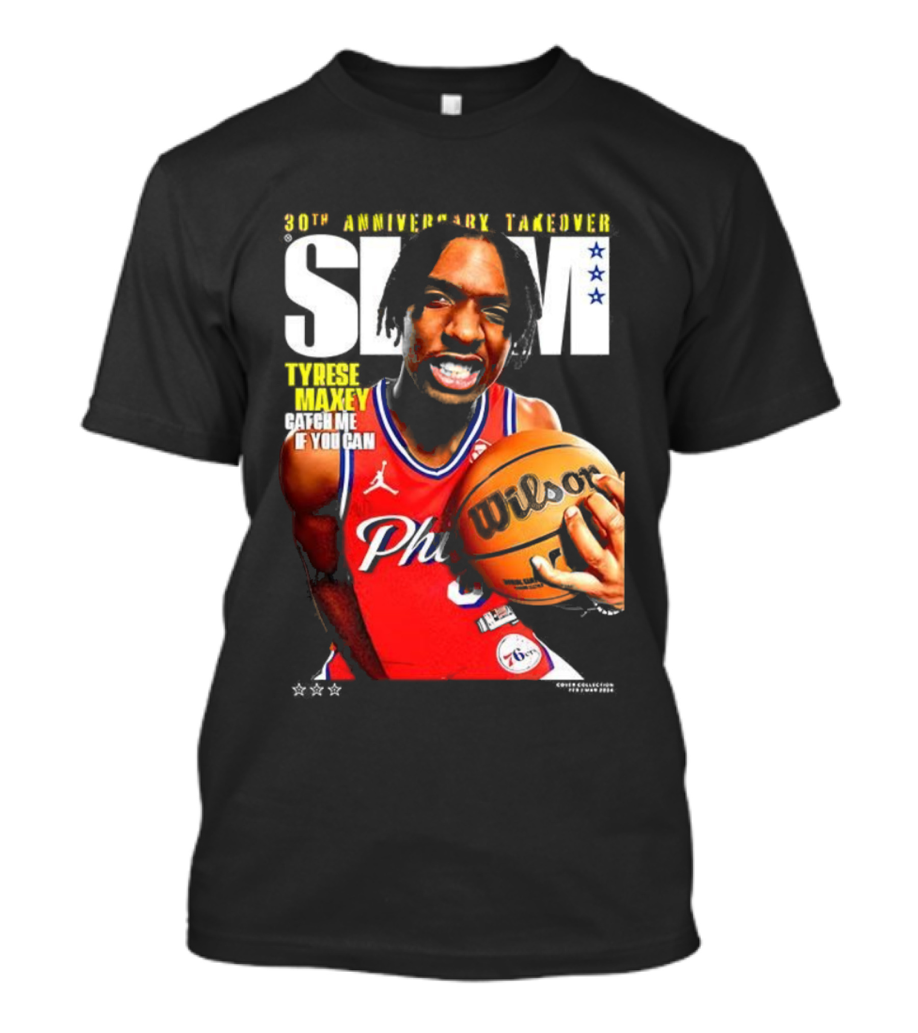 Tyrese Maxey SLAM 30th Anniversary Philadelphia Takeover T-Shirt