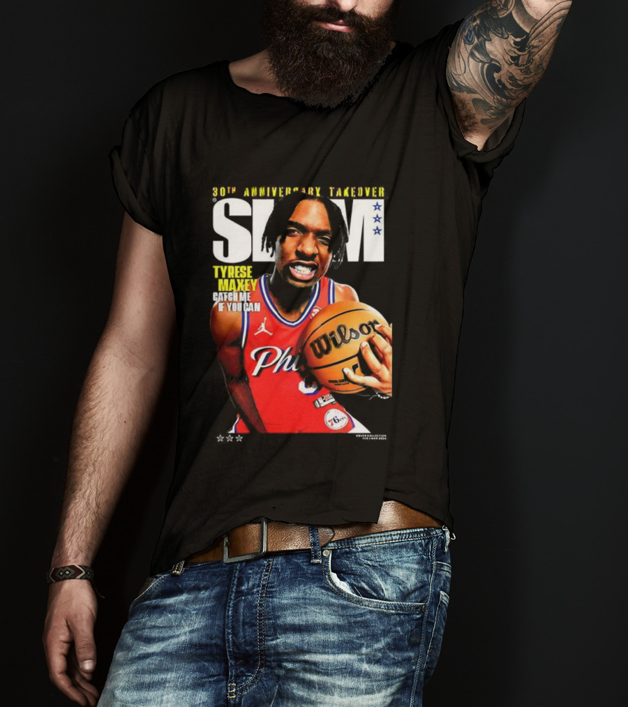 Tyrese Maxey SLAM 30th Anniversary Philadelphia Takeover T-Shirt