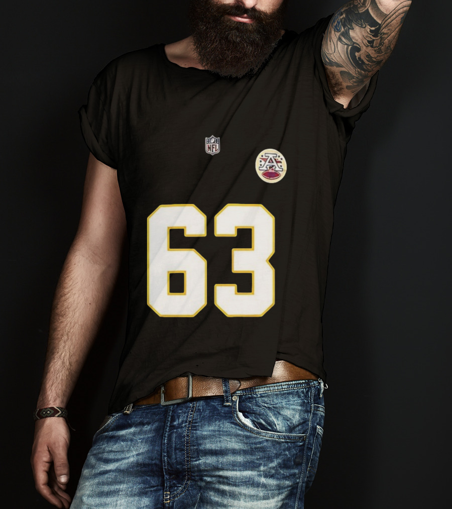 Kansas City Chiefs Bill Maas 63 NFL Team Number Signature T-Shirt