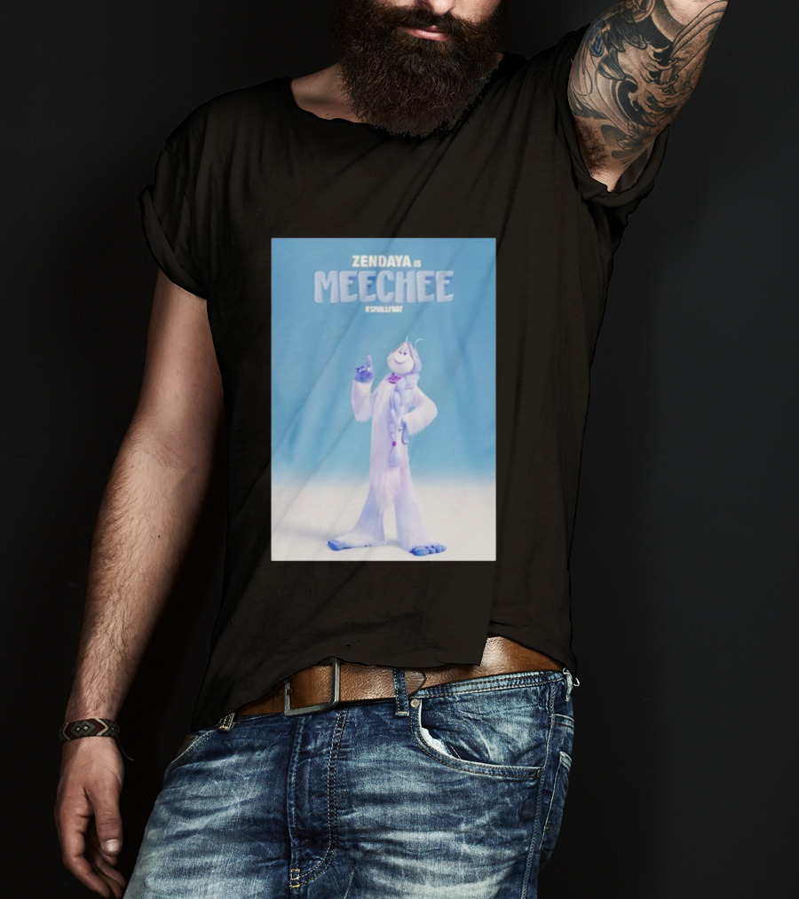 Zendaya Is Meechee Smallfoot Movie Character Blue Background T-Shirt