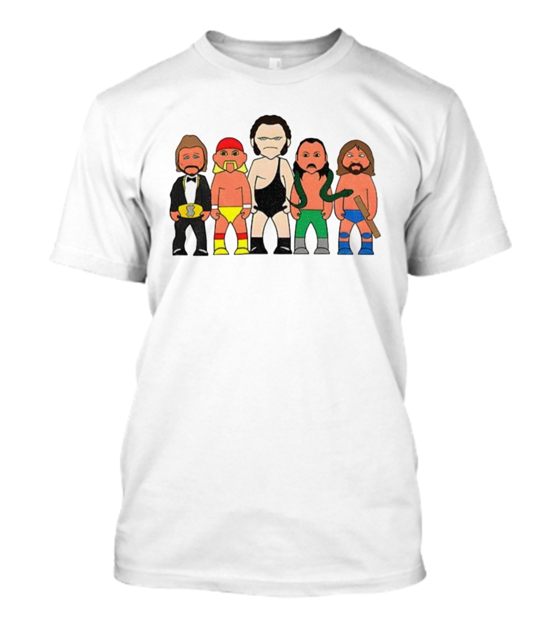 Legends Wrestling Cartoon Characters Retro Sport Icons T-Shirt