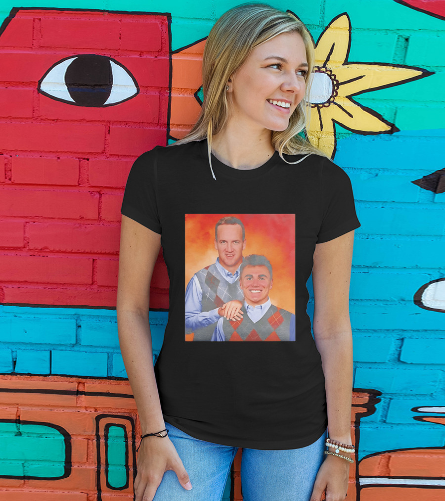 Bo Nix Peyton Manning Step Brothers Denver Broncos Comedy T-Shirt