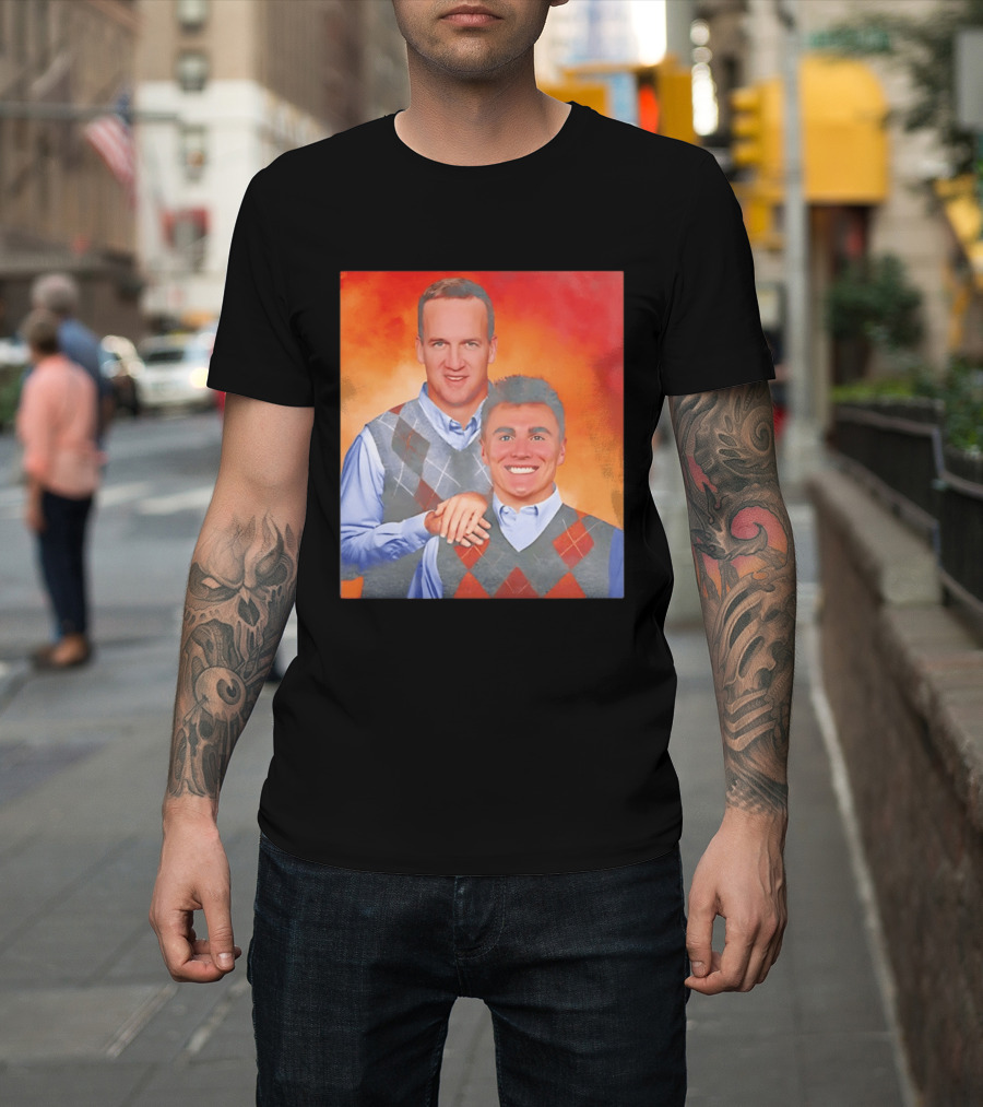 Bo Nix Peyton Manning Step Brothers Denver Broncos Comedy T-Shirt