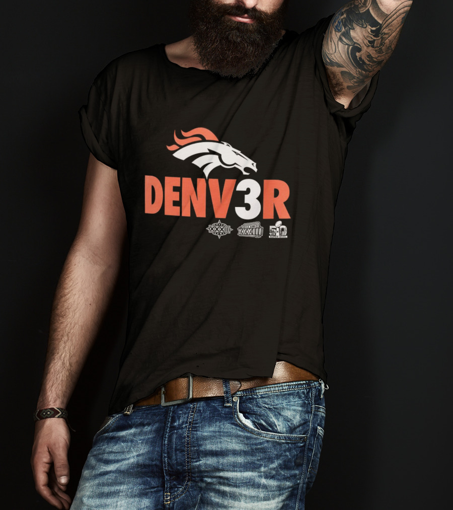 Denver Broncos Denv3r NFL Football Team Championship Fan T-Shirt