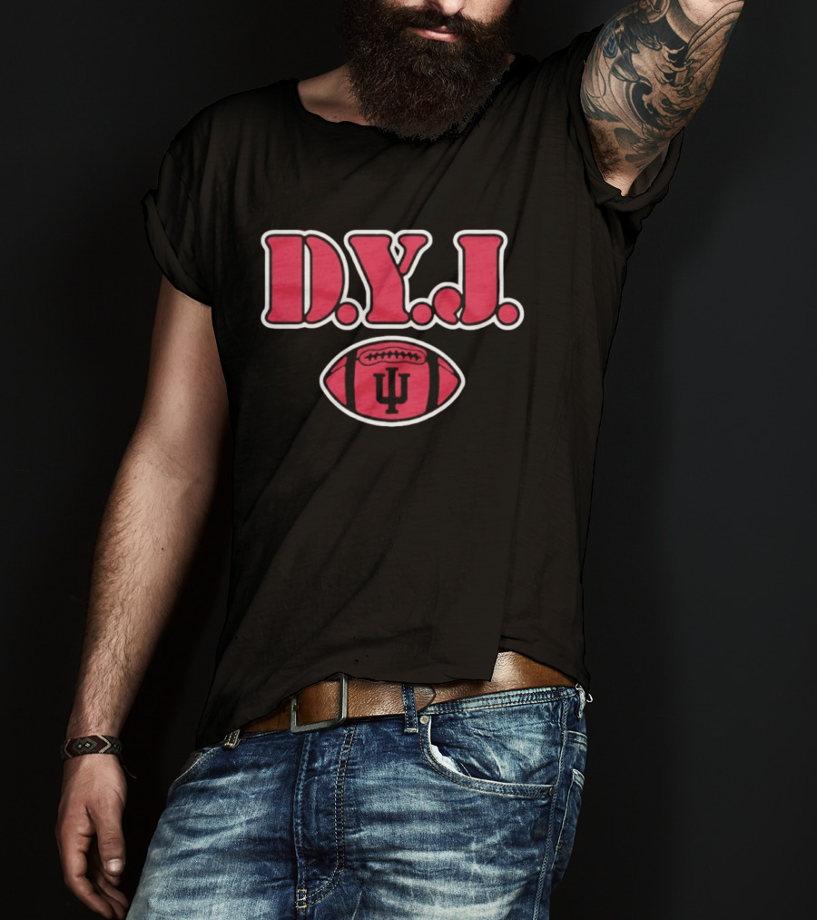 D.Y.J. Indiana Hoosiers Football IU Logo Football T-Shirt