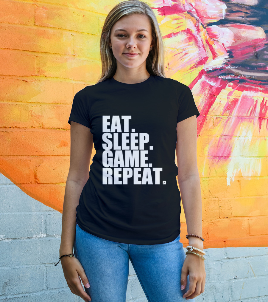 Eat Sleep Game Repeat Gamer Lifestyle Phrase T-Shirt