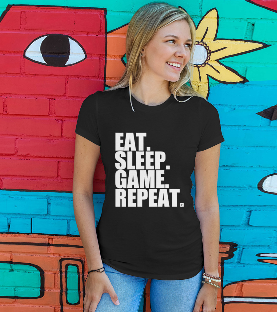 Eat Sleep Game Repeat Gamer Lifestyle Phrase T-Shirt