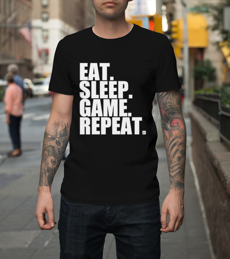 Eat Sleep Game Repeat Gamer Lifestyle Phrase T-Shirt