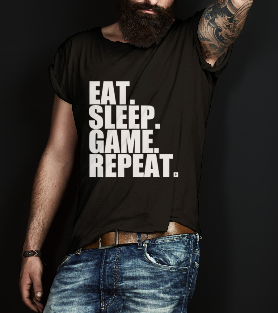 Eat Sleep Game Repeat Gamer Lifestyle Phrase T-Shirt