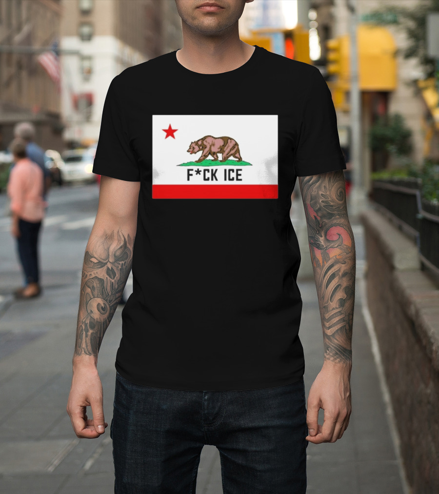 F*ck Ice Bear Flag California T-Shirt