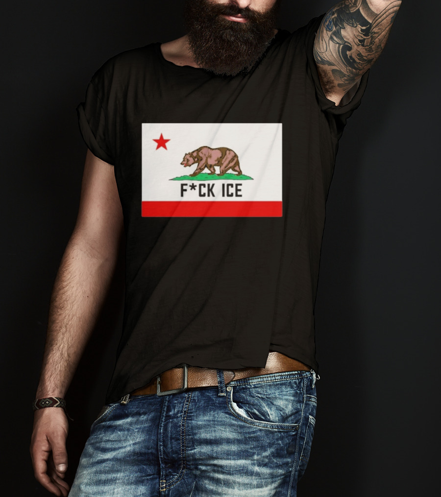 F*ck Ice Bear Flag California T-Shirt