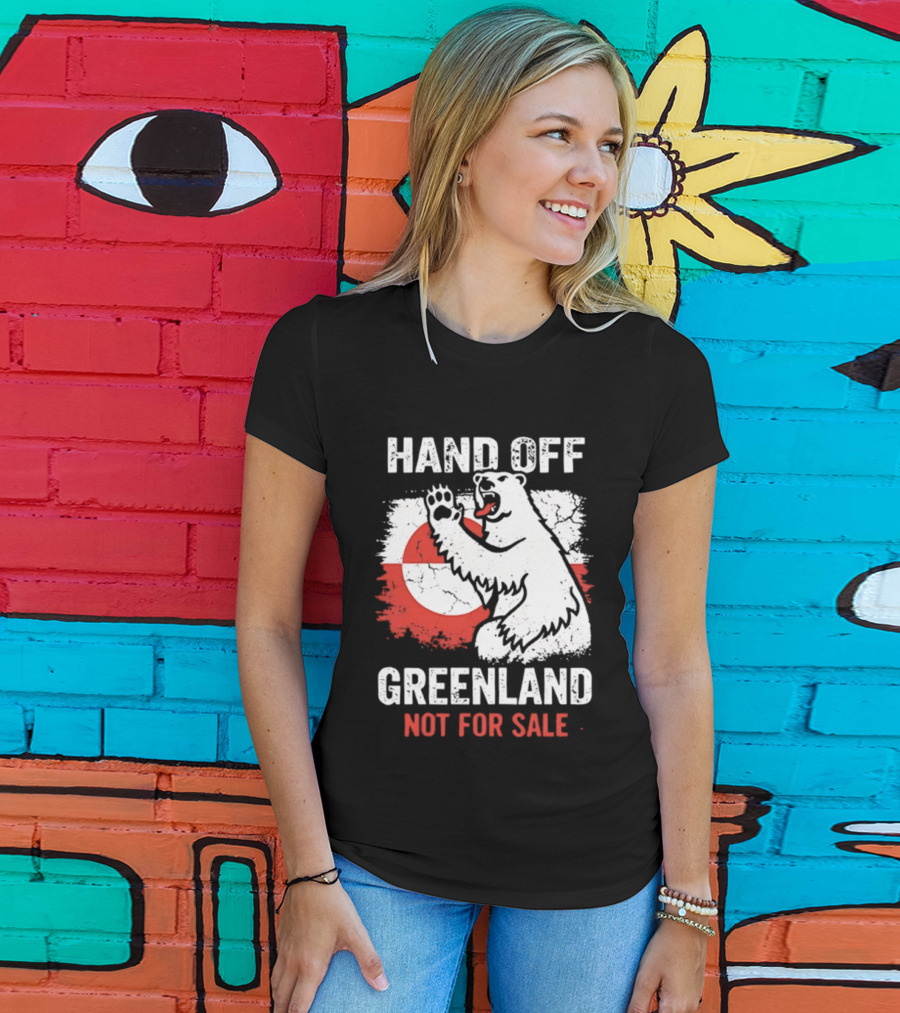 Hand Off Greenland Not For Sale Polar Bear Flag T-Shirt