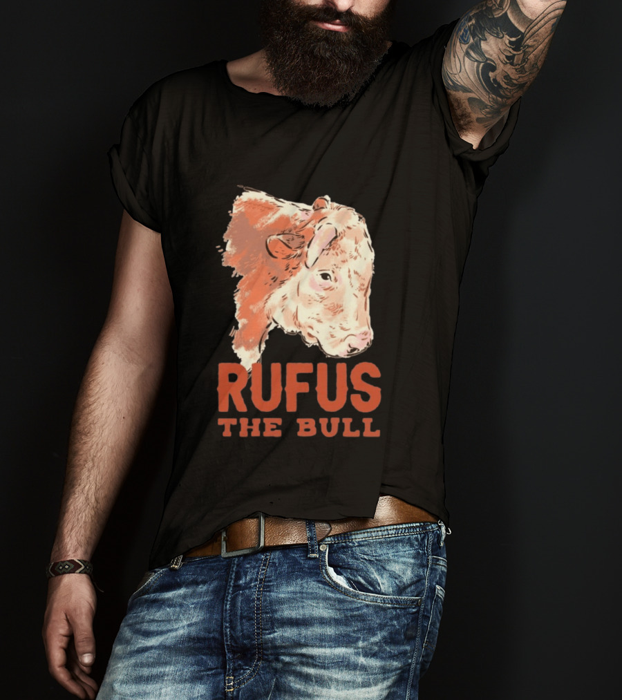 Rufus The Bull Cow Retro Style Rustic T-Shirt