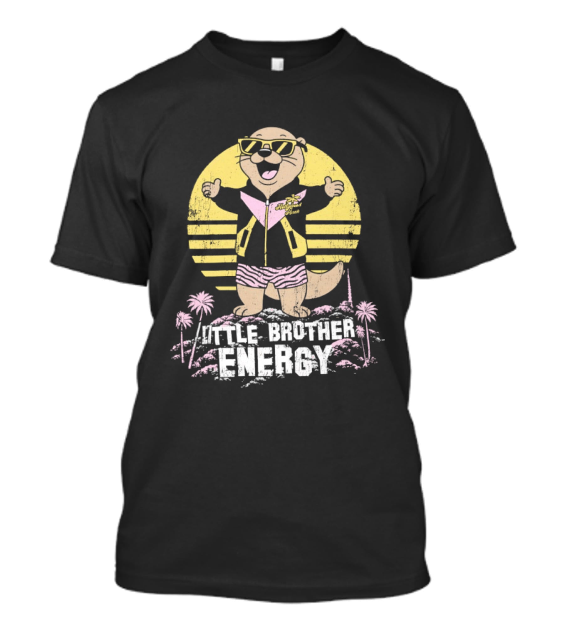 Ryan Nemeth Little Brother Energy Sunglasses Otter Retro Vibes Palm Trees T-Shirt