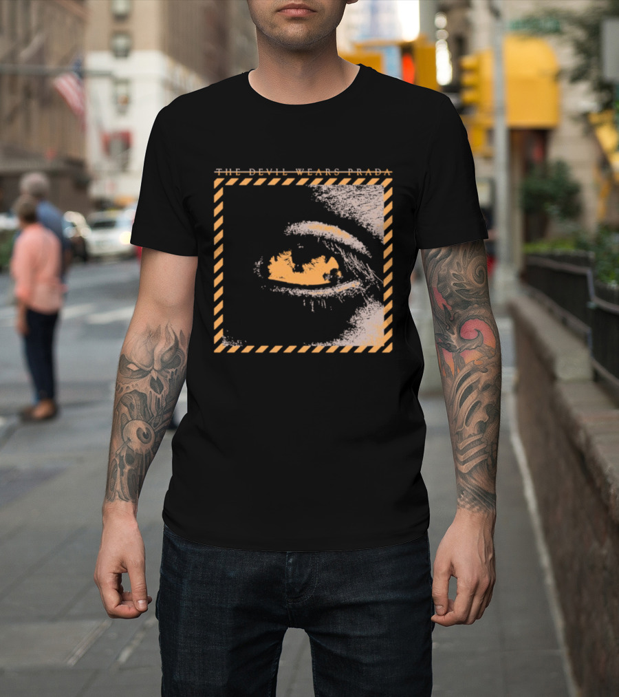 The Devil Wears Prada Outbreak Eye Caution Stripes T-Shirt