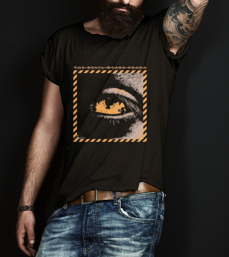 The Devil Wears Prada Outbreak Eye Caution Stripes T-Shirt