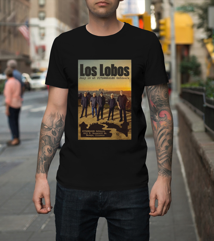 Los Lobos July 10 FitzGerald's Outdoors Berwyn Illinois Event T-Shirt