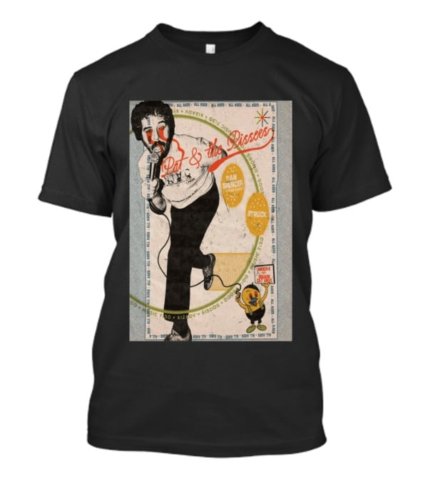 Pat & The Pissers Dan Spencer Struck March 2 All Ages Square Cat Vinyl Concert T-Shirt
