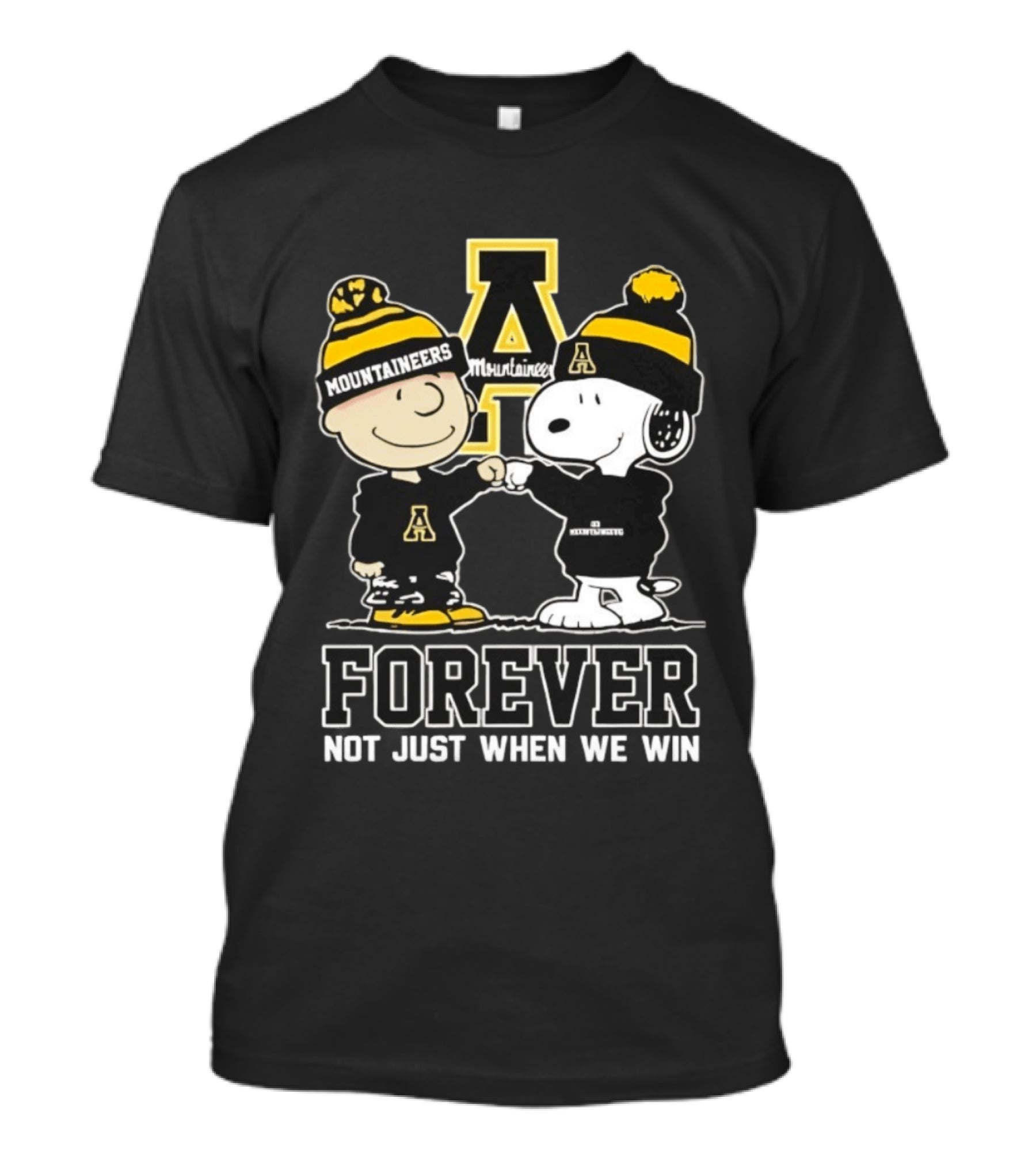 Peanut Snoopy Charlie Brown Appalachian State Mountaineers Forever Not Just When We Win T-Shirt