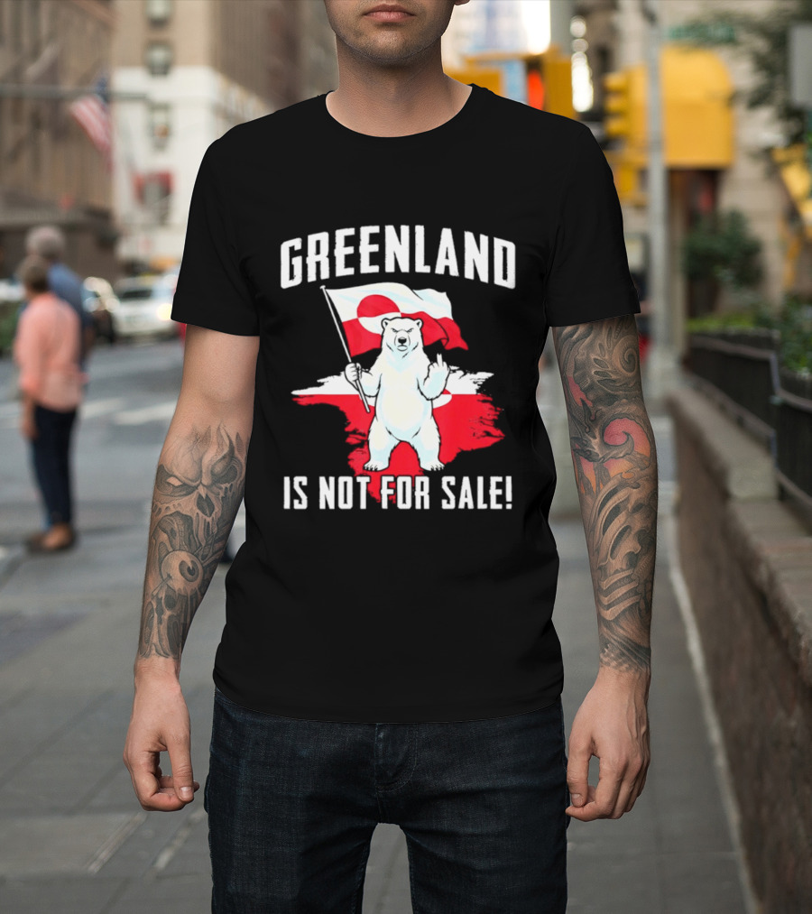 Greenland Is Not For Sale Polar Bear Flag Awareness T-Shirt