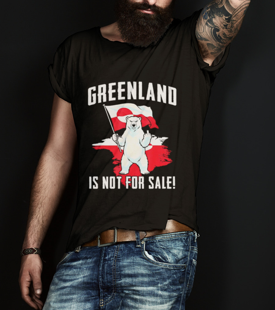 Greenland Is Not For Sale Polar Bear Flag Awareness T-Shirt