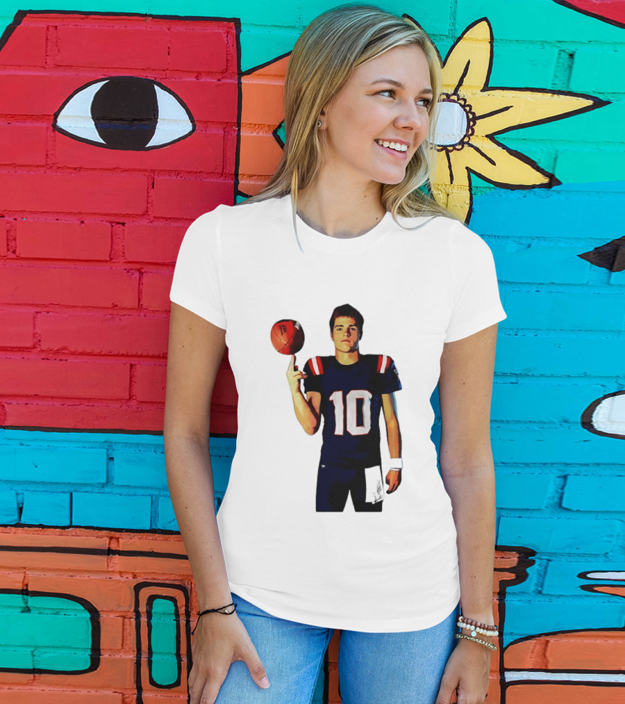 Drake Maye M.N.E.G.A. New England Patriots Football 10 T-Shirt