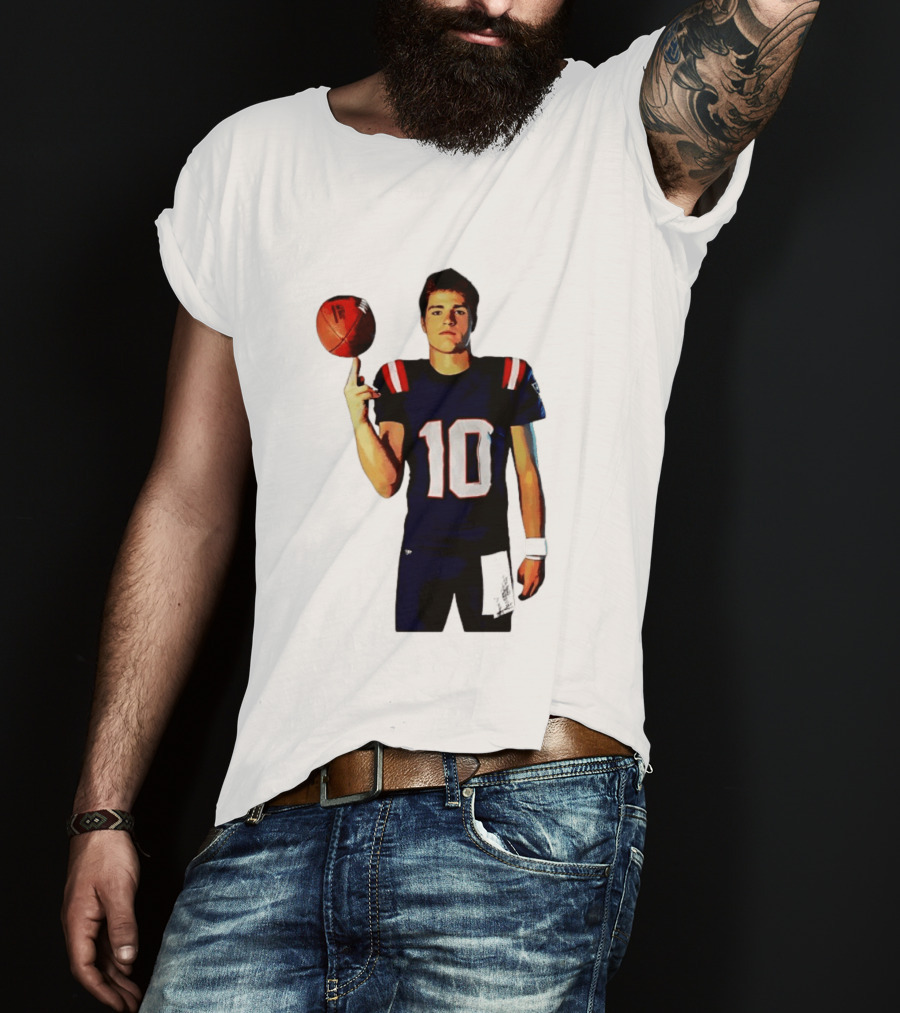 Drake Maye M.N.E.G.A. New England Patriots Football 10 T-Shirt