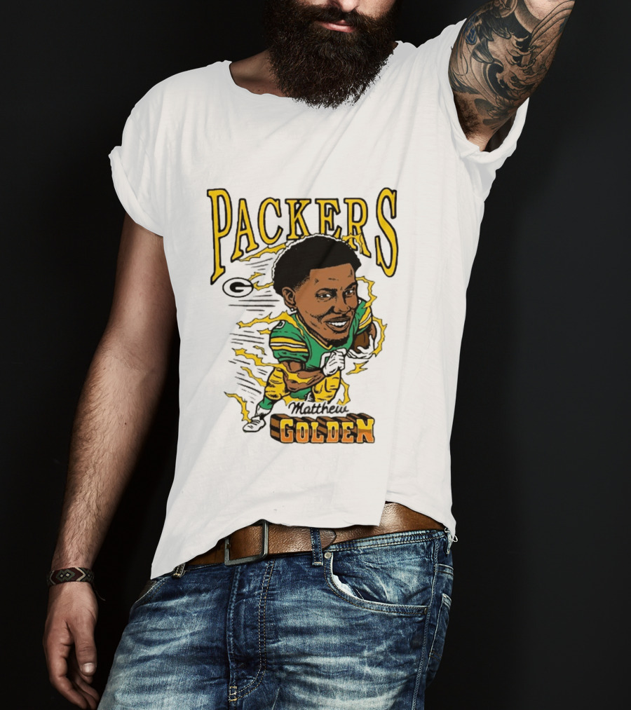 Packers Matthew Golden Caricature Homage T-Shirt
