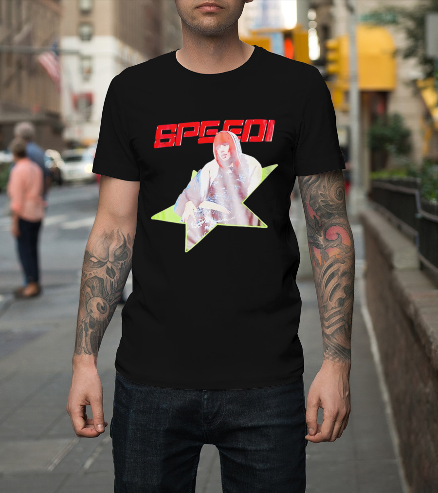 Lisa X AlterEgo Speedi Red Text Star T-Shirt