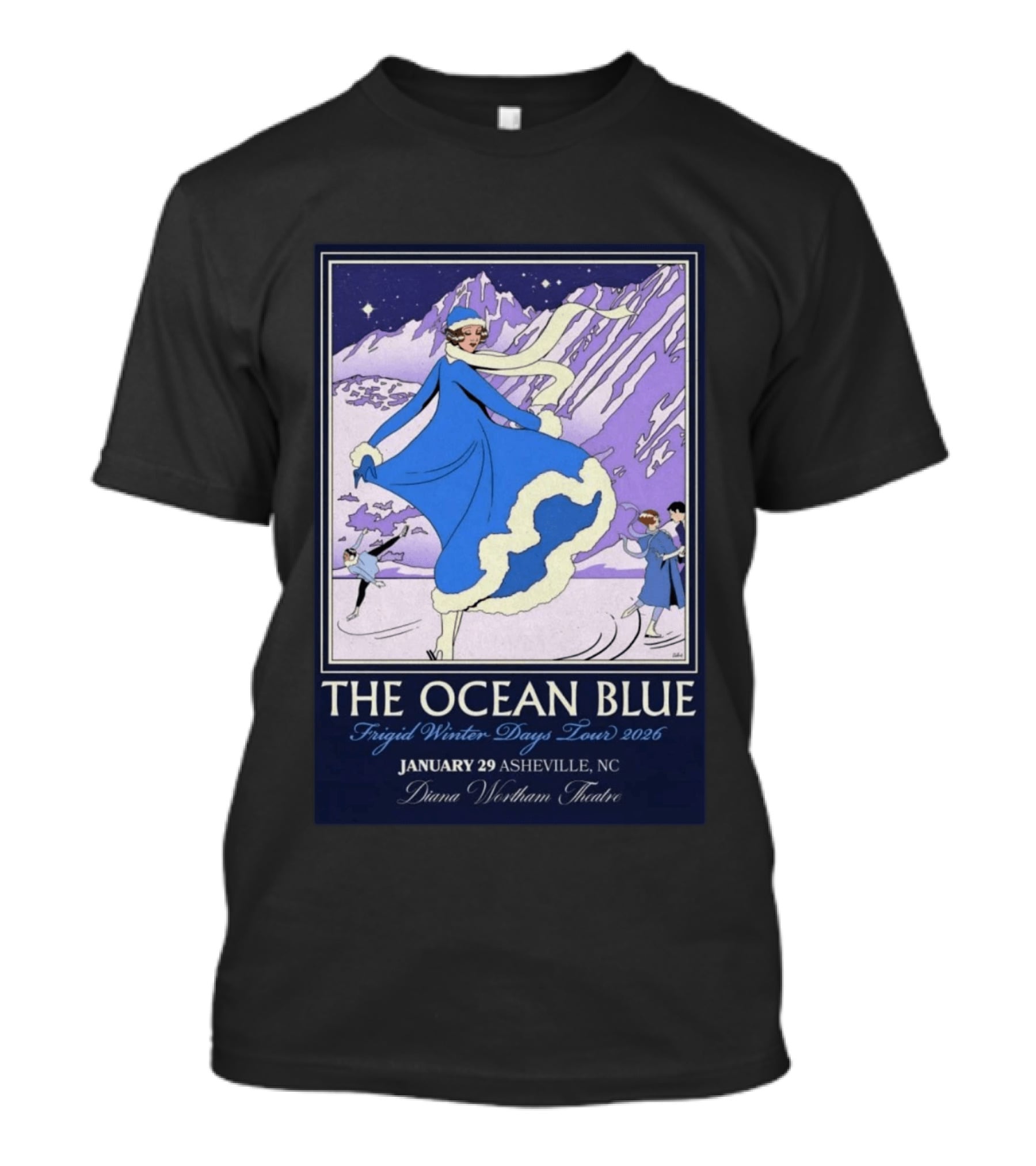 The Ocean Blue Frigid Winter Days Tour 2026 January 29 Asheville NC Diana Wortham Theatre T-Shirt
