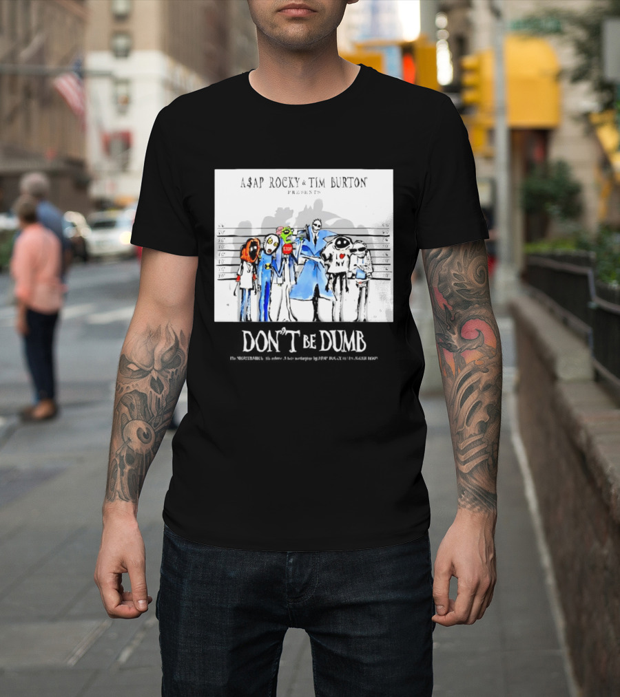 ASAP Rocky Tim Burton Presents Don't Be Dumb Shot Characters T-Shirt