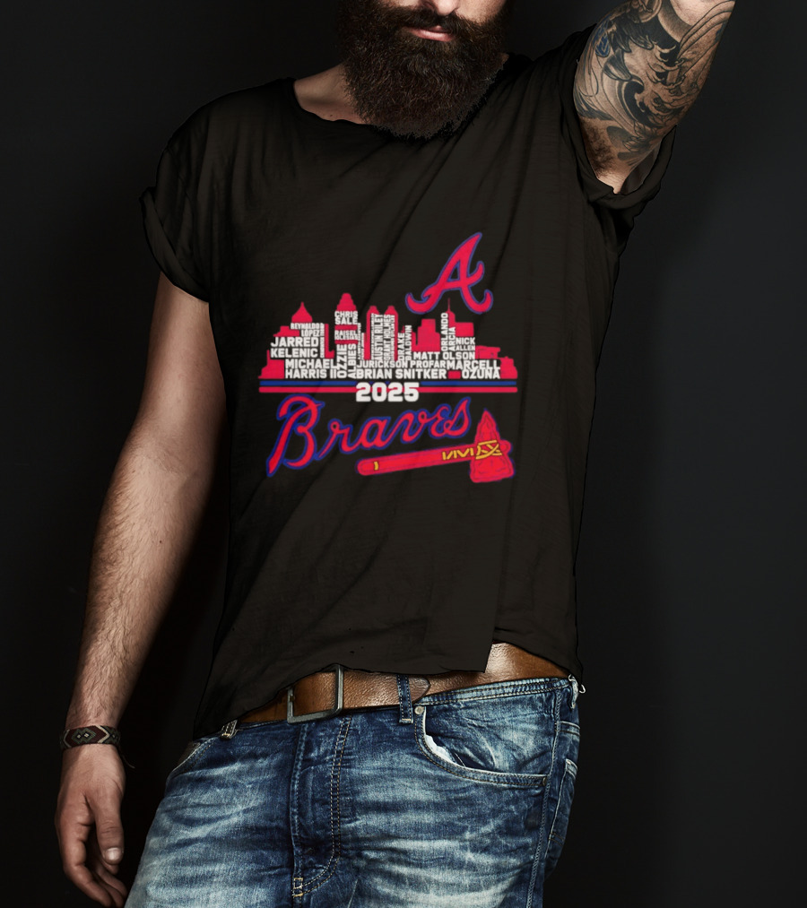 Atlanta Braves Players City Skyline 2025 T-Shirt