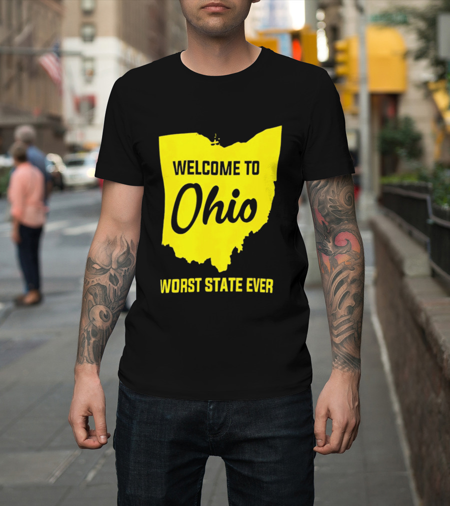 Welcome To Ohio Worst State Ever Map T-Shirt
