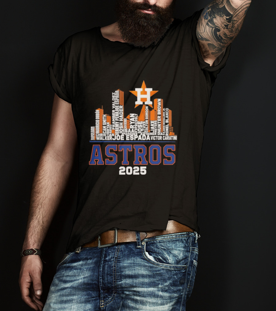 Houston Astros Players City Skyline 2025 T-Shirt