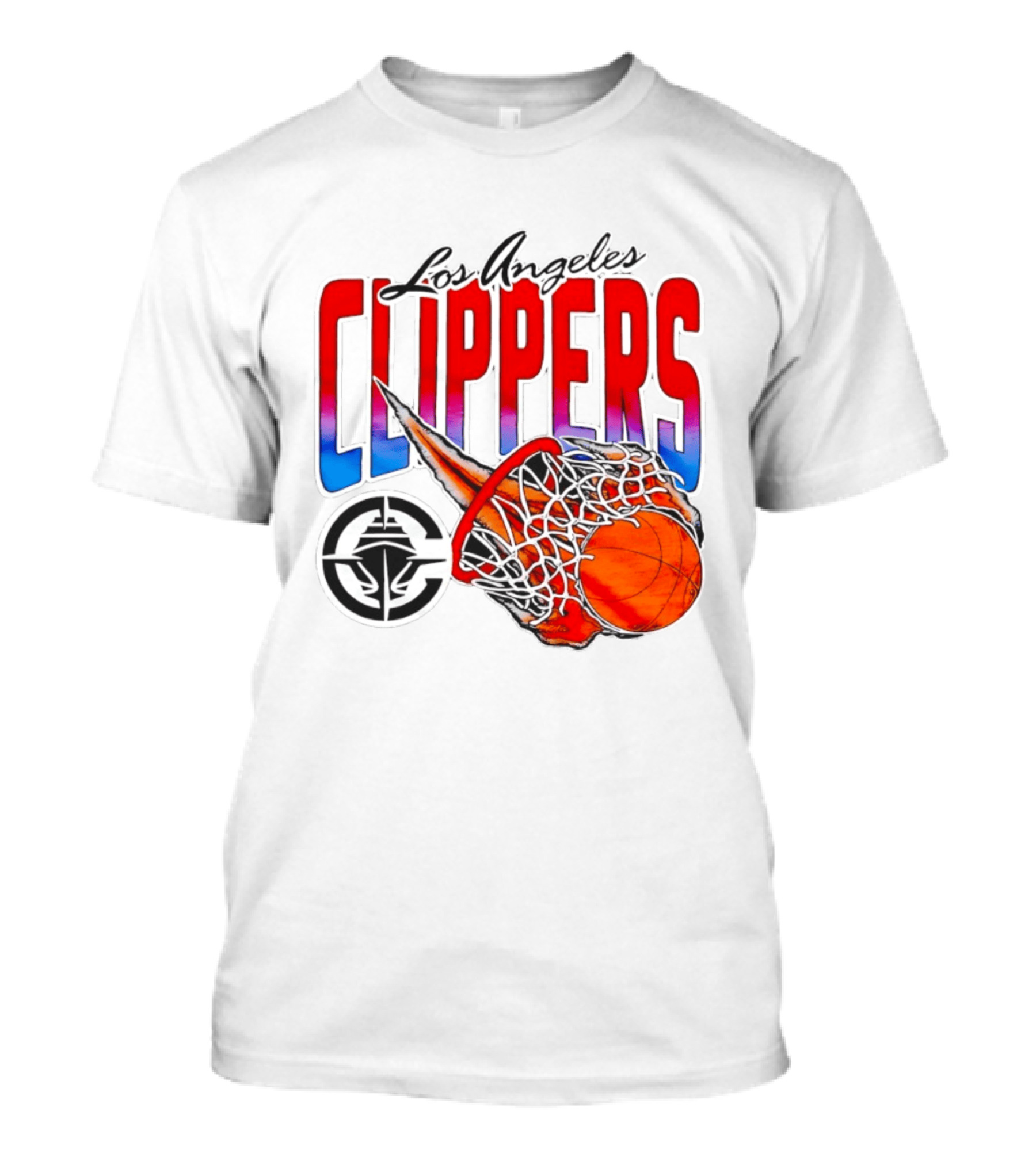 Los Angeles Clippers Basketball Flaming Hoop T-Shirt