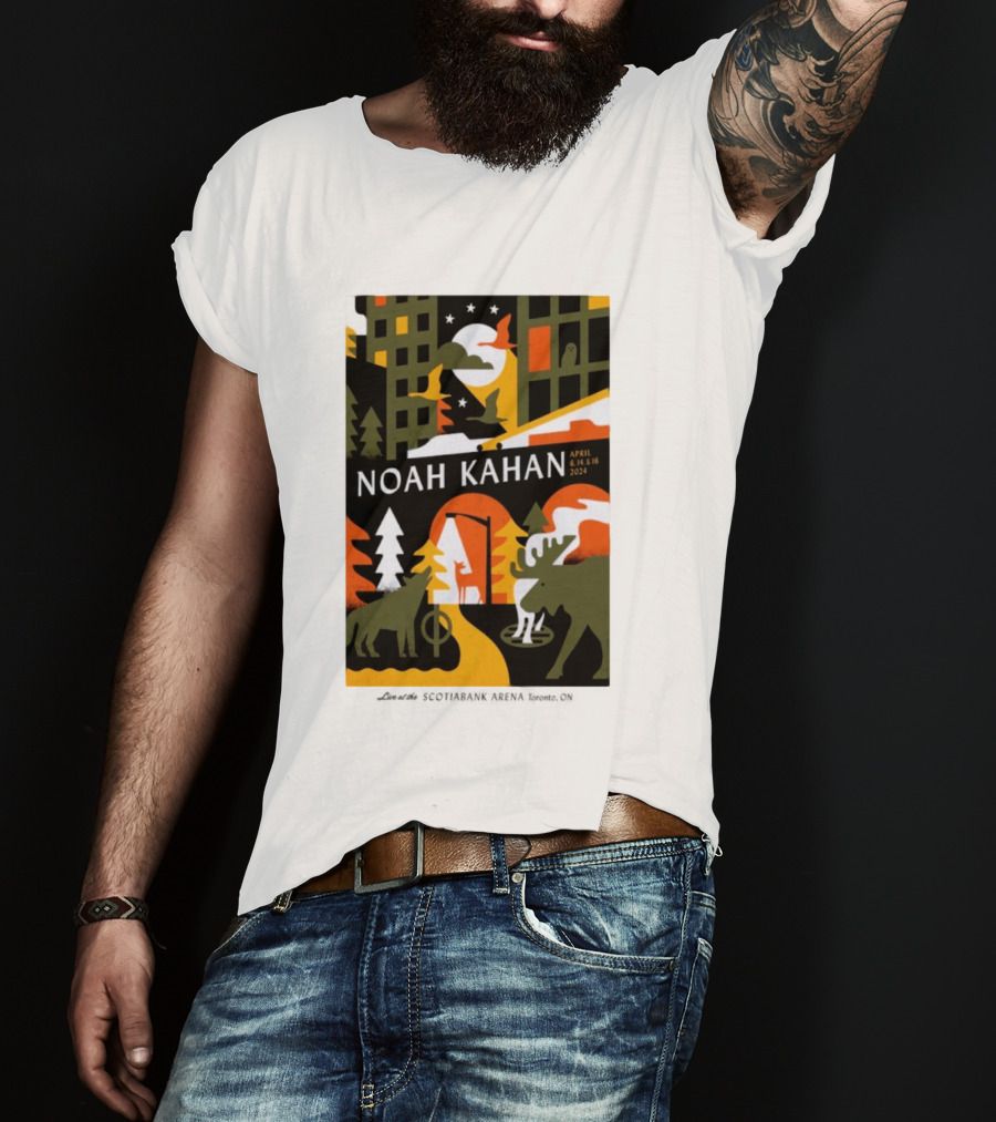 Noah Kahan April 6 14 16 2024 Toronto Wildlife Cityscape T-Shirt