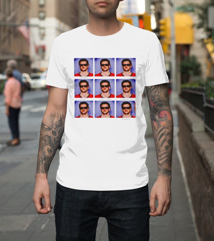 The Emotions Of Jarrett Stidham Angry Happy Sad Sleepy Confused Cheerful Frustrated Excited Proud T-Shirt