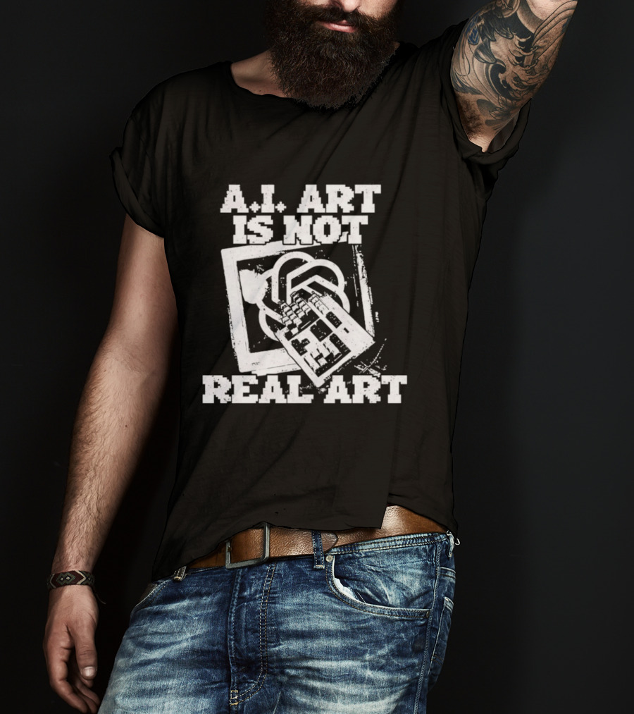 A.I. Art Is Not Real Art Keyboard T-Shirt