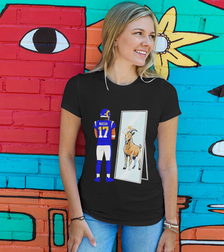 Puka Nacua 17 Los Angeles Rams Mirror Goat Crown T-Shirt