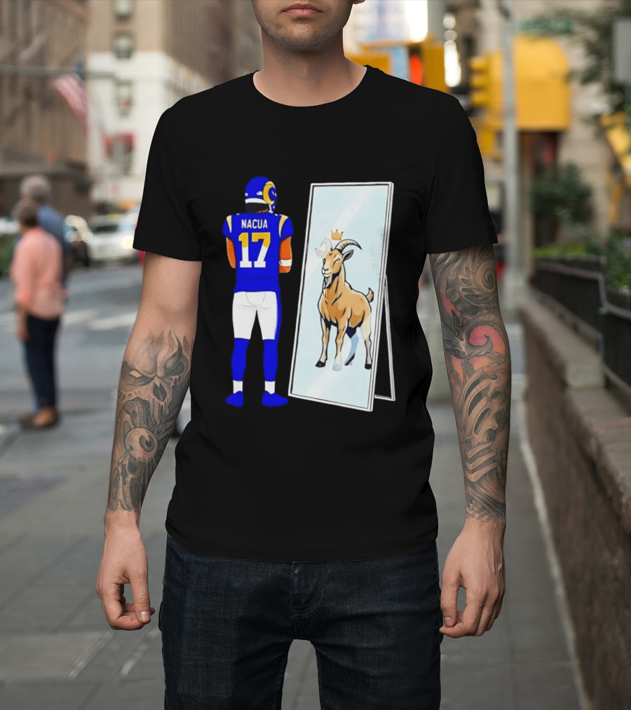 Puka Nacua 17 Los Angeles Rams Mirror Goat Crown T-Shirt
