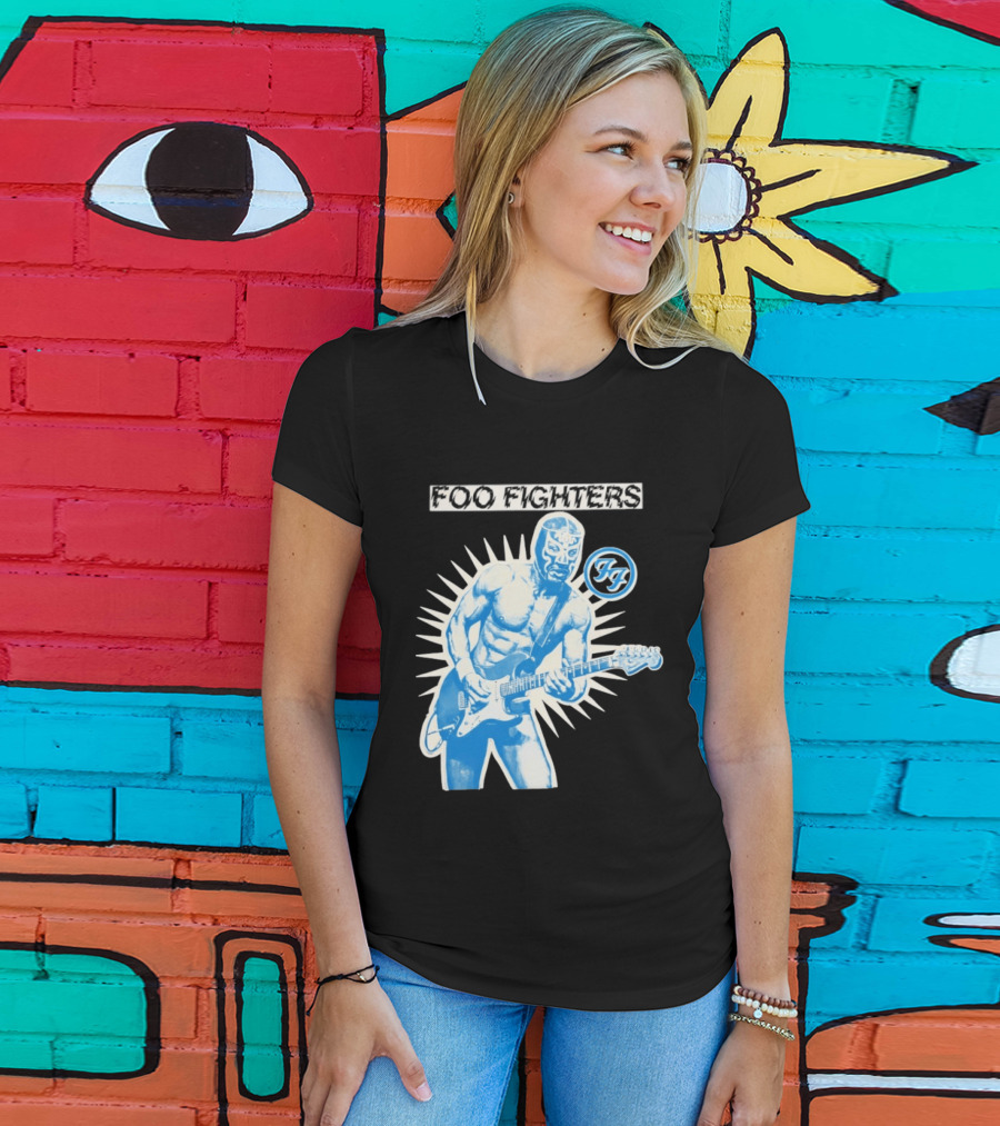 Foo Fighters 2026 Tasmania Lucha Libre Masked Guitarist Iconic FF T-Shirt