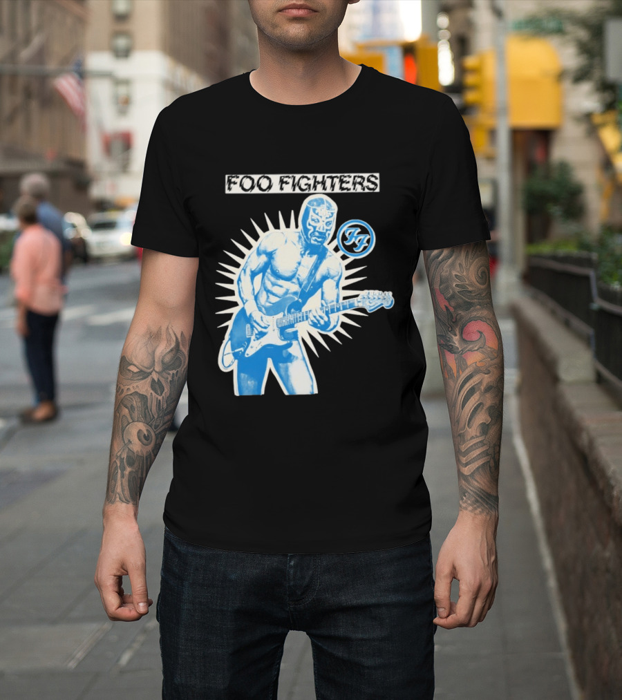 Foo Fighters 2026 Tasmania Lucha Libre Masked Guitarist Iconic FF T-Shirt