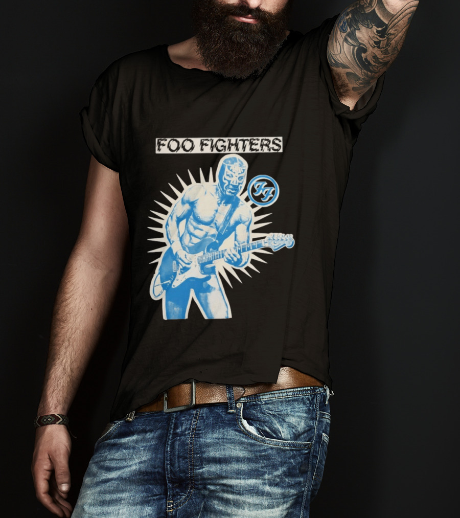 Foo Fighters 2026 Tasmania Lucha Libre Masked Guitarist Iconic FF T-Shirt
