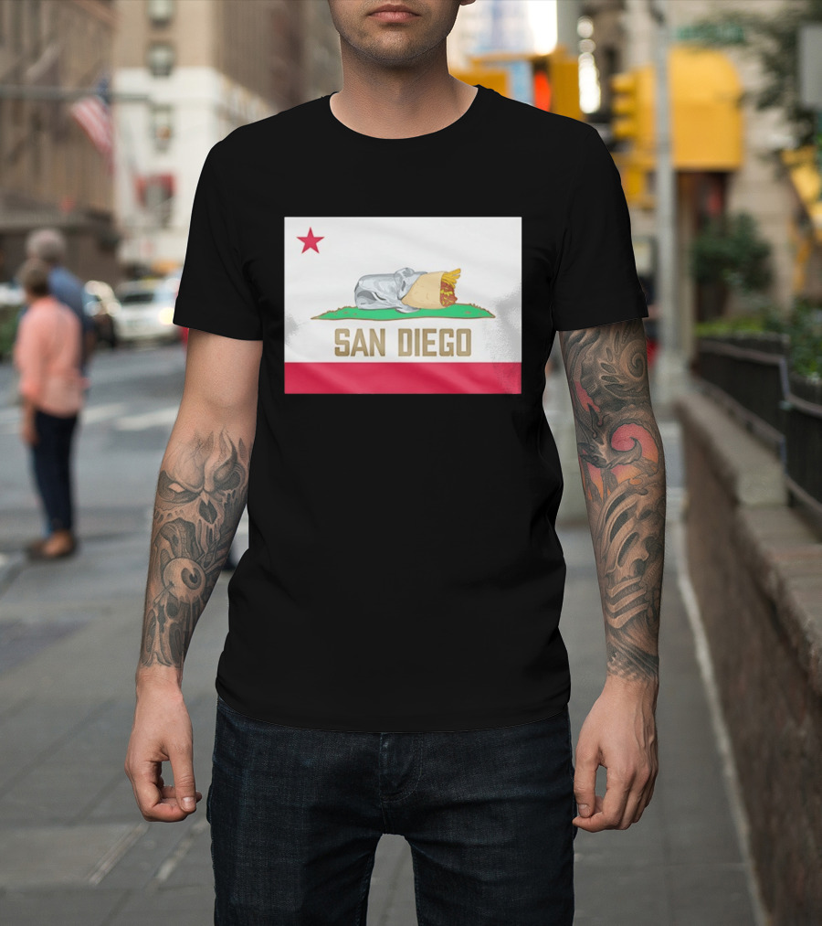 San Diego Padres Burrito California Flag T-Shirt