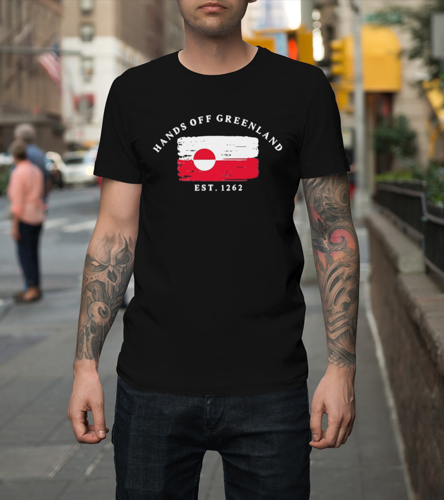 Hands Off Greenland Flag Est 1262 T-Shirt