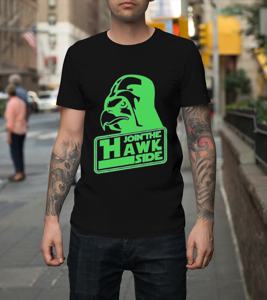Join The Hawk Side Classic Iconic Green Hawk Face T-Shirt