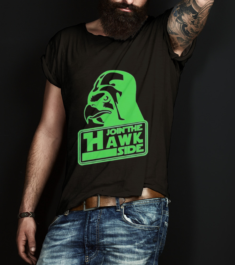 Join The Hawk Side Classic Iconic Green Hawk Face T-Shirt