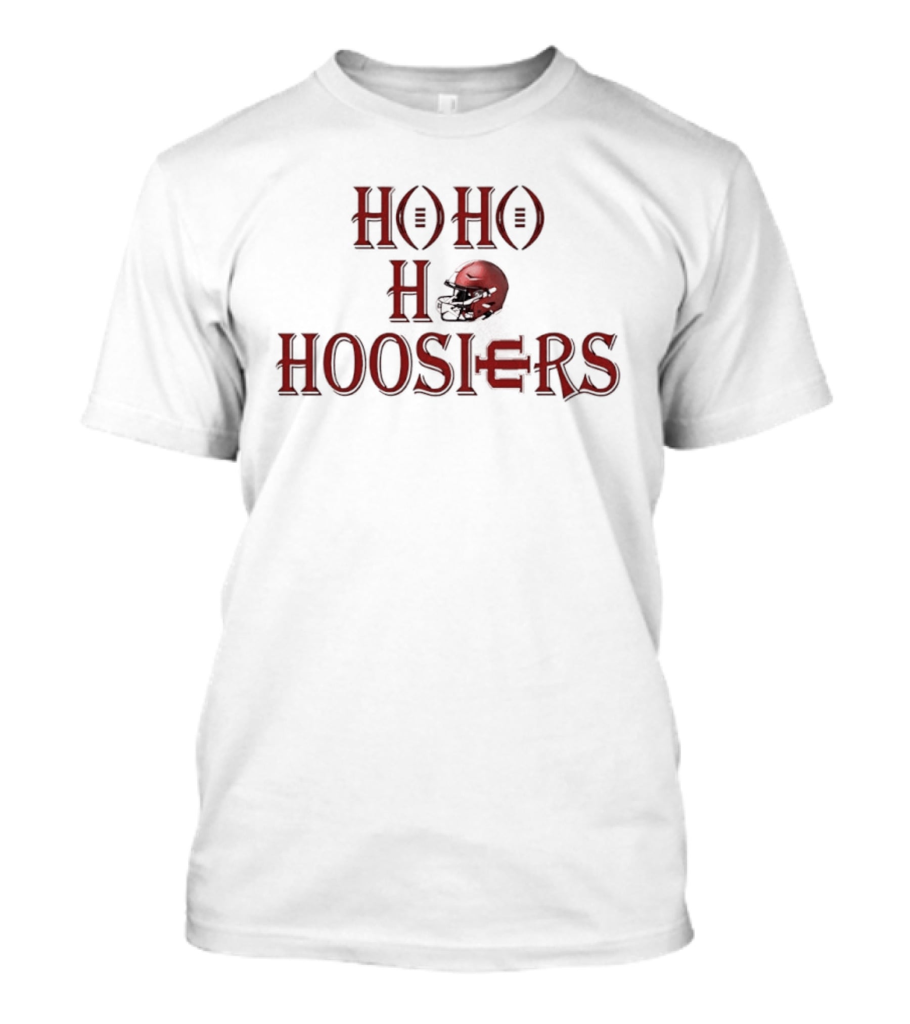 Indiana Hoosiers Ho Ho Ho Helmet Holiday Spirit T-Shirt