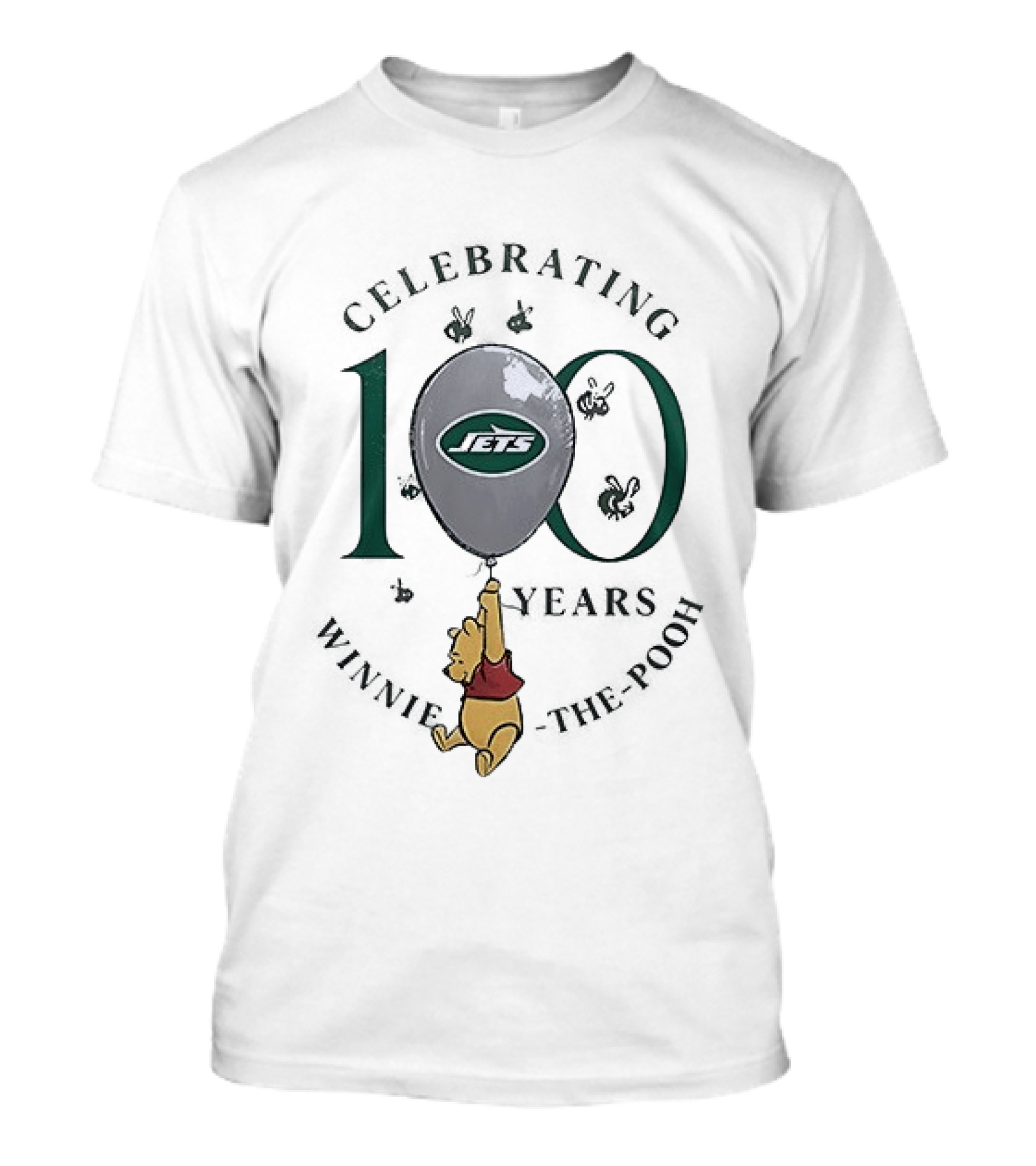 New York Jets Winnie The Pooh 100th Anniversary Celebration Balloon T-Shirt