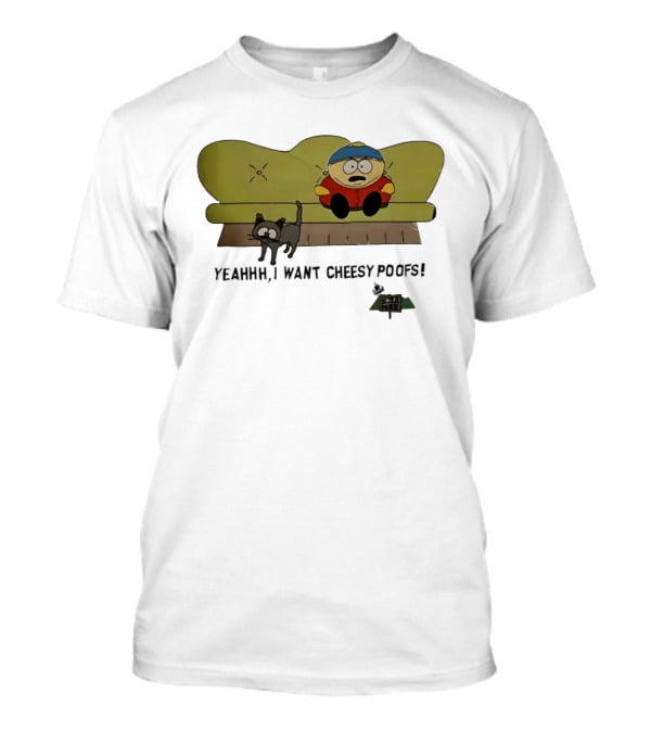 South Park Yeahhh I Want Cheesy Poofs Couch Cat Cartman T-Shirt